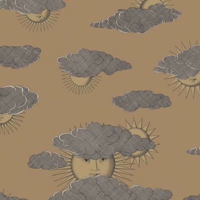 Cole & Son Soli e Nuvole Wallpaper in Gold on Gold